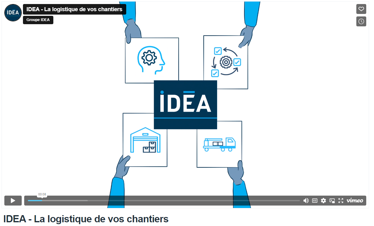 Découvrez en vidéo, l'intégralité de l'offre logistique chantier by IDEA 